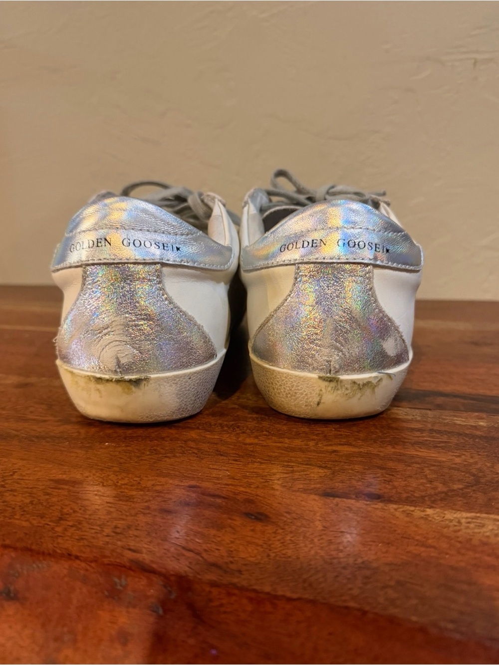 Golden Goose Superstar Sneakers Size 38 White Silver Glitter Star Sneakers 🔥 - Picture 7 of 16